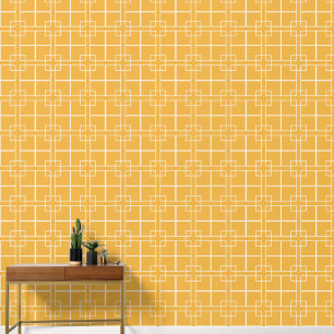 Papier Peint Jaune or et ivoire croix petit motif