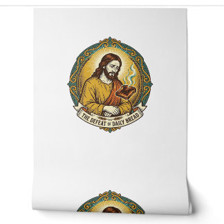 Papier Peint Jésus vaincu fumant du pain grillé brûlé petit-déj