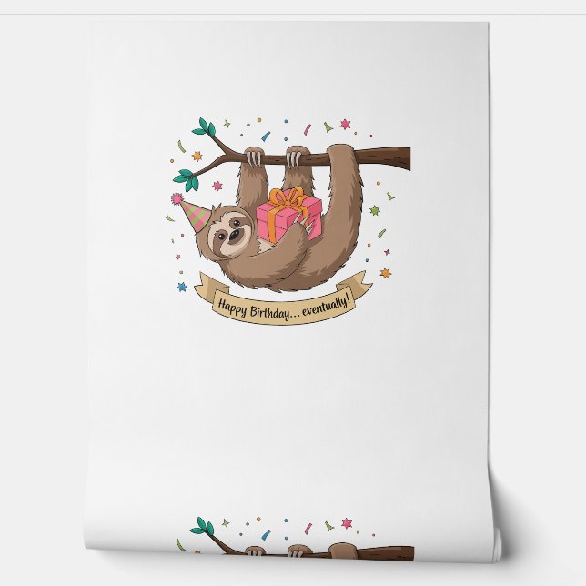 Papier Peint Joli Anniversaire à la Sloth (Déroulement)