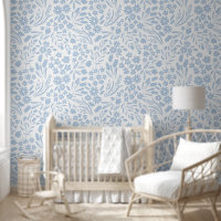 Joli bleu bleu Fleur sauvage Nursery Kids Room