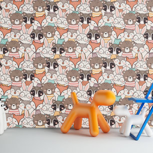 Papier Peint Joli Bois Animaux Baby Nursery Décor