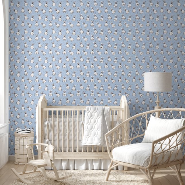 Papier Peint Joli Lapin Bleu (Enfants)