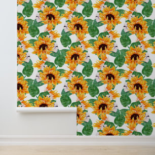 Papier Peint Joli motif de tournesol carrelé