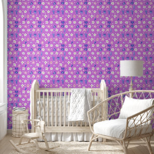 Papier Peint Joli motif fleur violet