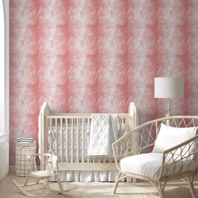 Papier Peint Joli rose blanc blanc Abstrait (Enfants)
