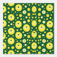 Joli soleil souriant et Motif de fleurs