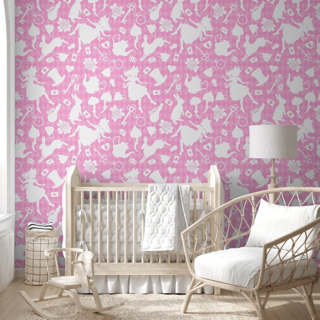 Papier Peint Jolie aquarelle Alice au pays des merveilles Nourr (Enfants)