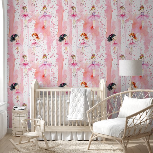 Papier Peint Jolie aquarelle Ballerinas fille (Enfants)