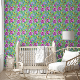 Papier Peint Jolie belle aquarelle moderne nature fleurie