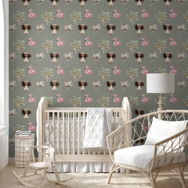 Papier Peint Jolie conte tropicale Princesse (Enfants)