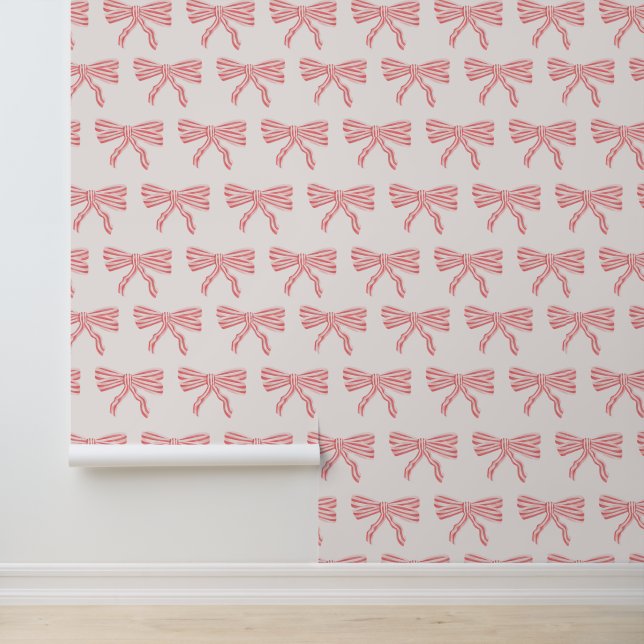Papier Peint Jolie coquette arc rose (Application)