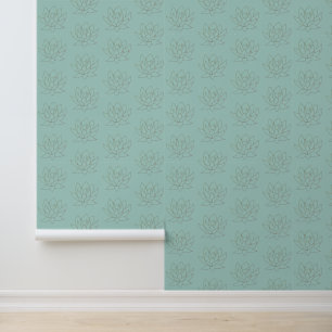 Papier Peint Jolie Monnaie Bleue Vert & Cuivre Brown Floral Lot