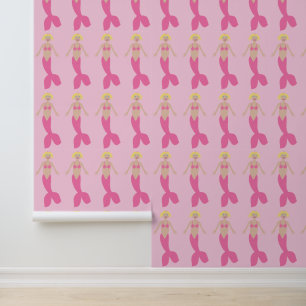 Papier Peint Jolie sirène d'Imaginaire rose