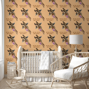 Papier Peint Jouer Giraffe Texte personnalisé amusant