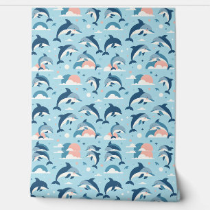 Papier Peint Jouer Motif de dauphins