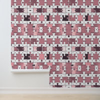 Jouer Motif de puzzle en rose et blanc