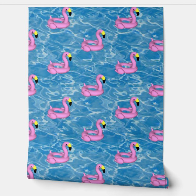 Papier Peint jouet de piscine Flamant rose (Déroulement)