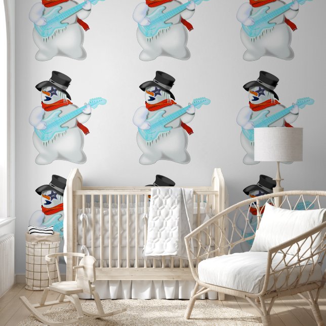 Papier Peint Joueur de guitare Snowman drôle (Enfants)