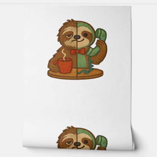 Papier Peint Jour après nuit - Jeu de fentes brodé (Déroulement)