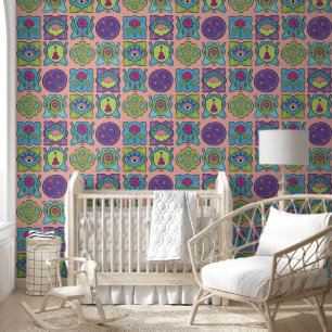 Papier Peint Joyau Whimsical Tones à main dessinée pêche Boho