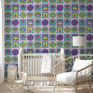 Papier Peint Joyau Whimsical Tones main dessiné Boho lavande