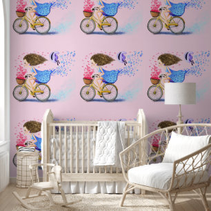 Papier Peint Joyeuse fille avec vélo