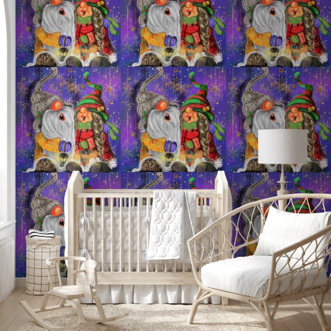 Papier Peint Joyeux Noël Gnome Couple (Enfants)