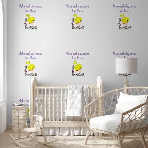 Papier peint Joyeux poussins jaunes Floral