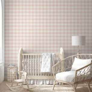 Papier Peint Jumbo Buffalo Check Plaid Blush Pink Off Blanc