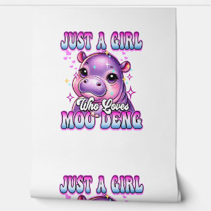 Papier Peint Juste une fille qui aime Moo Deng Cute Baby hippo 
