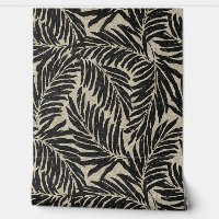 Kahanu Palms Hawaiian Faux Linen Texture - Noir