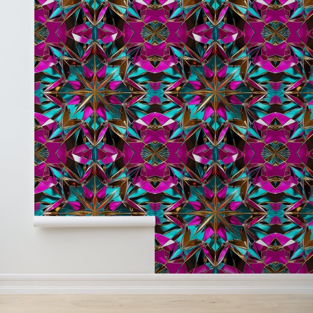 Papier Peint Kaleidoscope étincelant Disco Peel and Stick (Application)