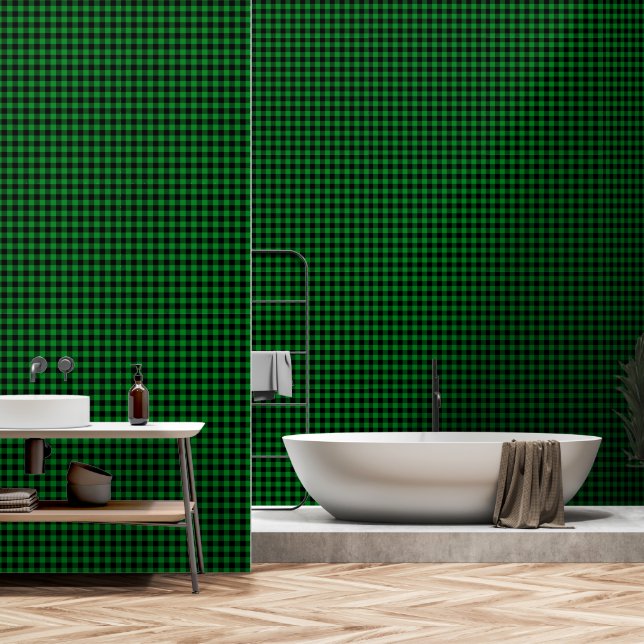 Papier Peint Kelly Green Un Pouce Large Buffalo Plaid (Salle de bain)