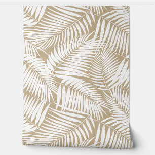 Papier Peint Kona Palms Hawaiian Tropical Leaf - Taupe