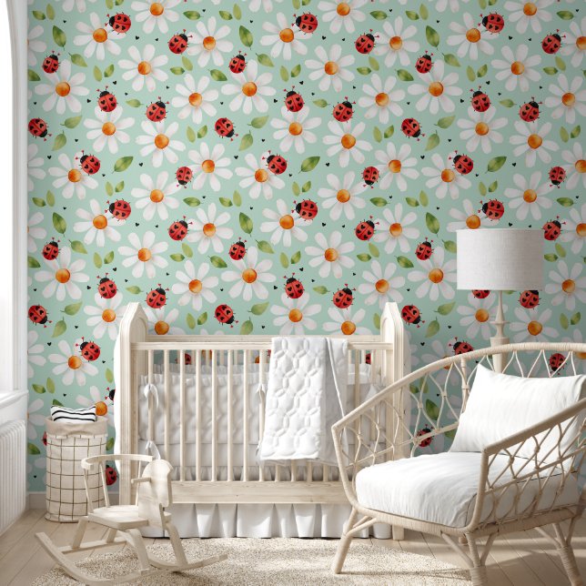 Papier Peint Ladybug Daisy Nursery Kids Bedroom Mint (Enfants)