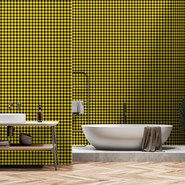 Papier Peint Lait de Buffle jaune citron large d'un pouce (Salle de bain)