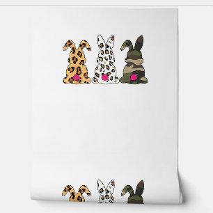 Papier Peint Lapins Bunnies Camouflage léopard Joyeux Pâques