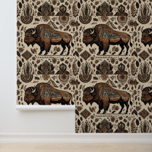 Papier Peint L'art du bison Buffalo