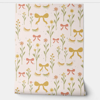 Papier Peint Lashes et vaches Cottagecore Accent Wall