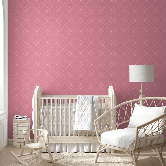 Papier Peint Lattice de diamant rose doux (Enfants)