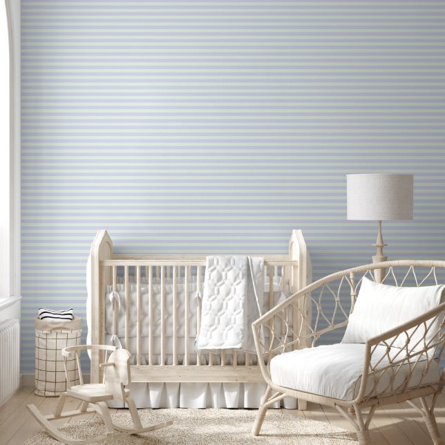 Papier Peint Lavande et Motif horizontal à pointe verte (Enfants)