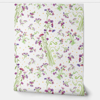 Papier Peint Lavender Watercolor Pattern Floral Art Print