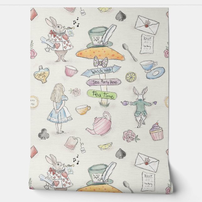 Papier Peint Le Tea Party d'Alice (Déroulement)
