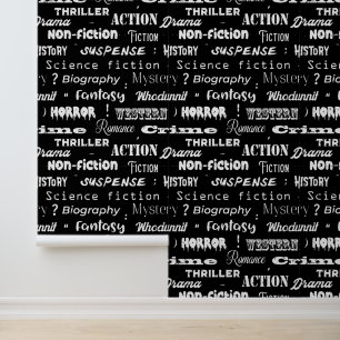Papier Peint Lecture de Genres Monochrome Typographie