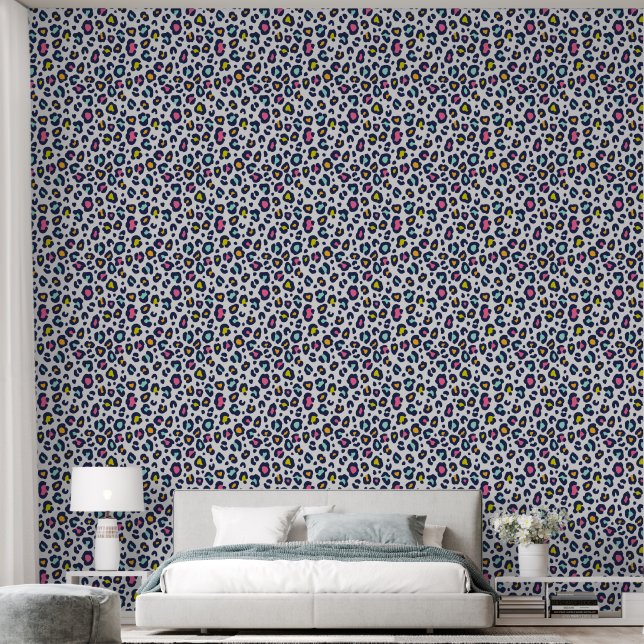 Papier Peint Léopard coloré (Chambre à coucher)