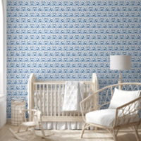 Leopard Peacock bleu et blanc Chinoiserie Florale