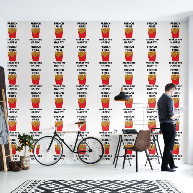 Papier Peint Les Fries Françaises Me Rendent Heureux Les Fries  (Salon)