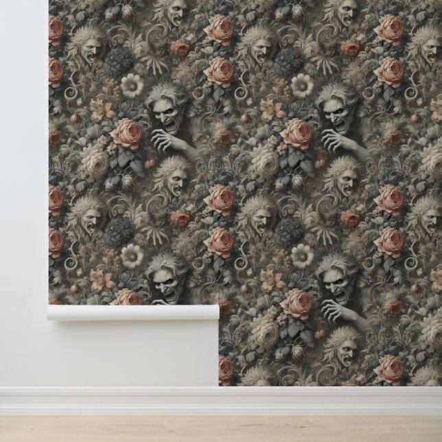 Papier Peint Les Gris - Décor victorien gothique (Application)