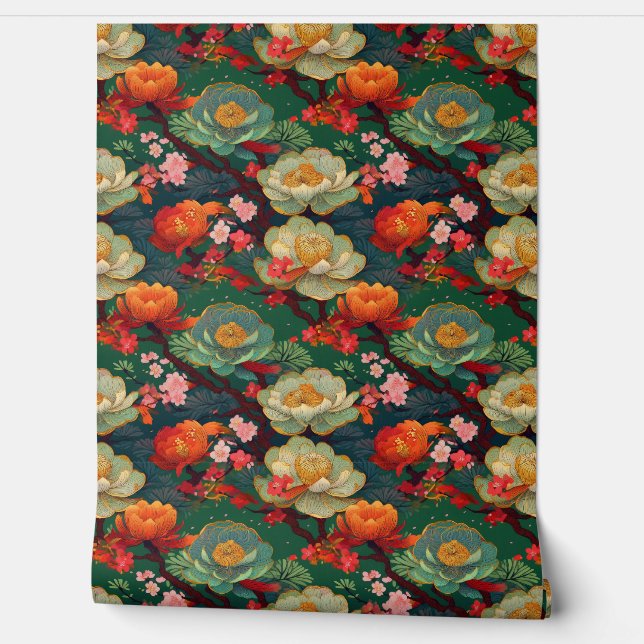 Papier Peint Les poneys japonais sur l'émeraude (Déroulement)