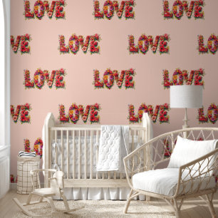 Papier Peint Lettre d'amour florale - Motif sans couture 9